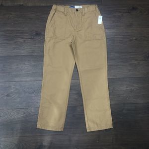 Old Navy Boy's Plus Loose Tapered Canvas Utility Pants Brown Size 10 NWT
